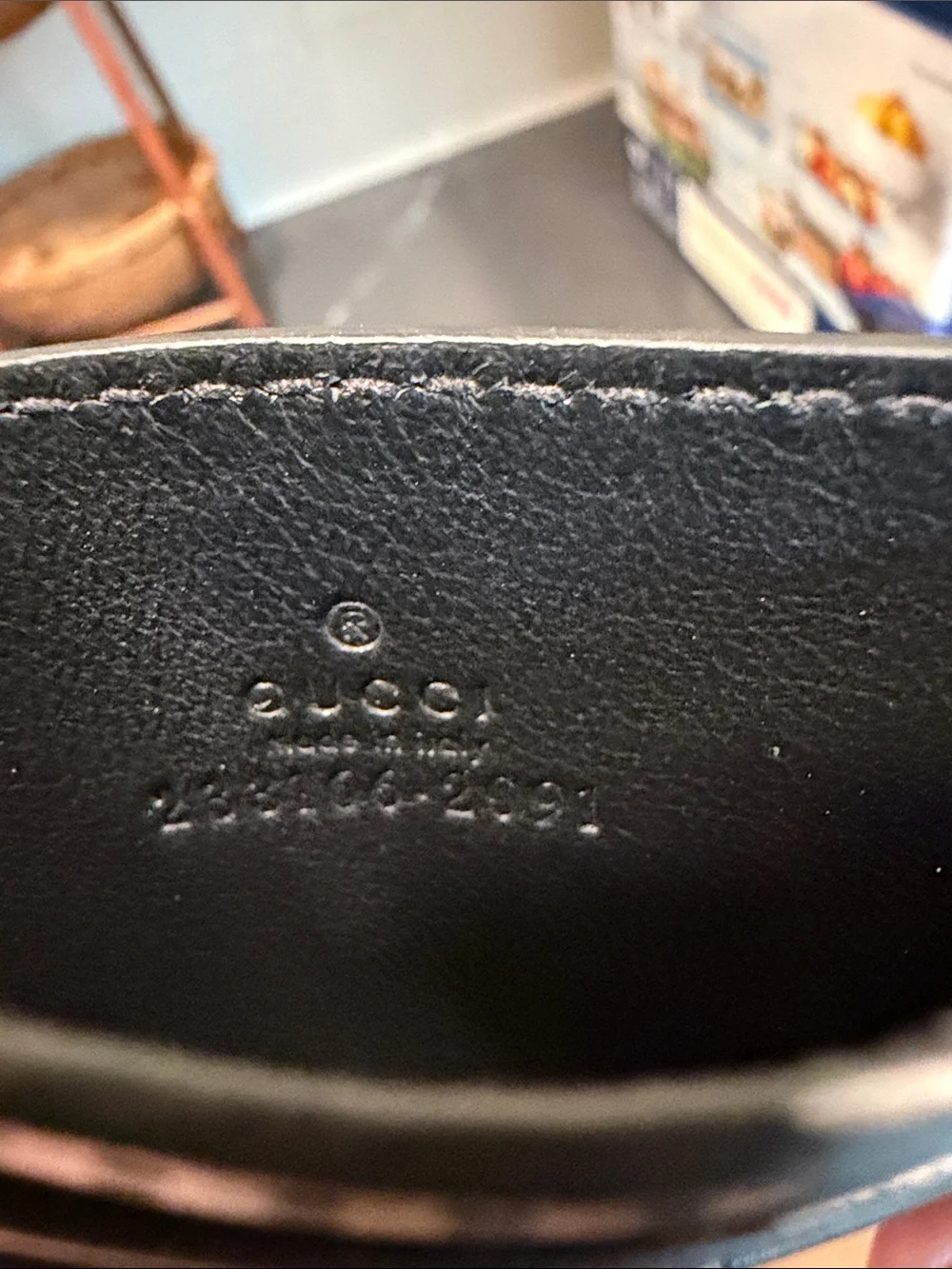 Gucci Black Embossed Leather Card Case